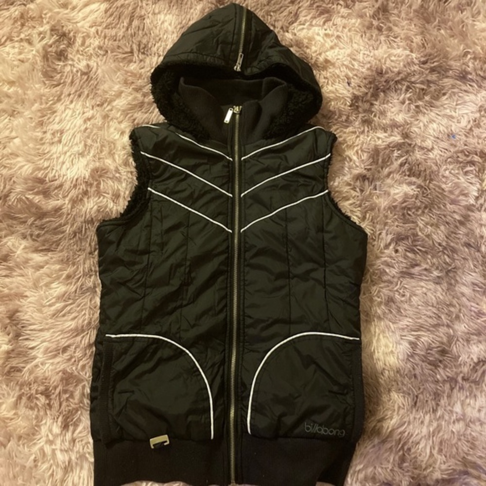 Vintage Billabong Hooded Puffer Vest Size Medium